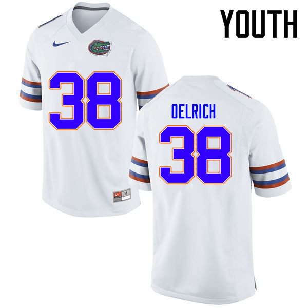 NCAA Florida Gators Nick Oelrich Youth #38 Nike White Stitched Authentic College Football Jersey RKN4264KY